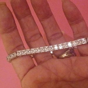 Bella Luce,princess cut,diamond simulant,tennis bracelet!925 solid sterl